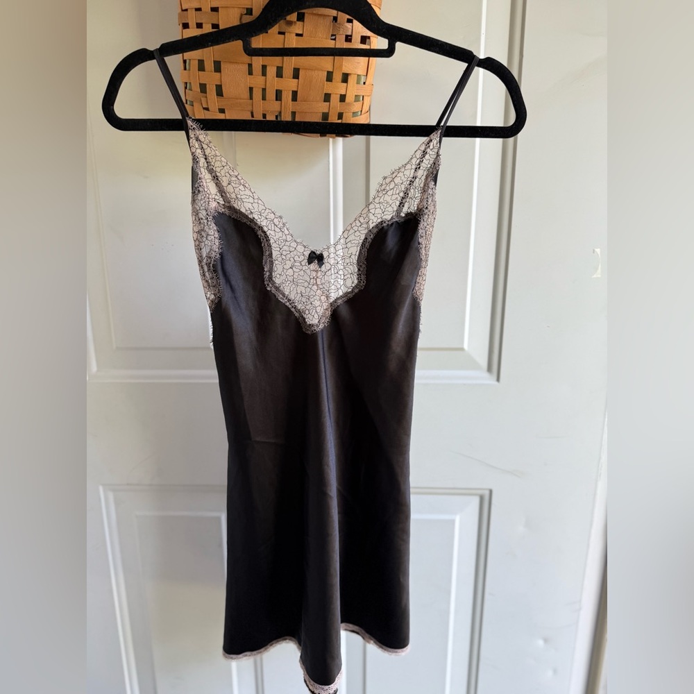 Victoria's Secret Black Chemise with Lace Detail